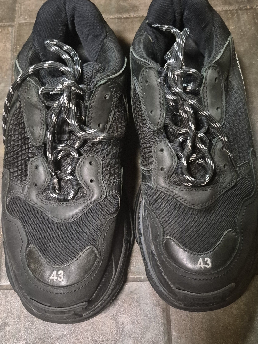 Balenciaga Black Chunky Lace-Up Sneakers